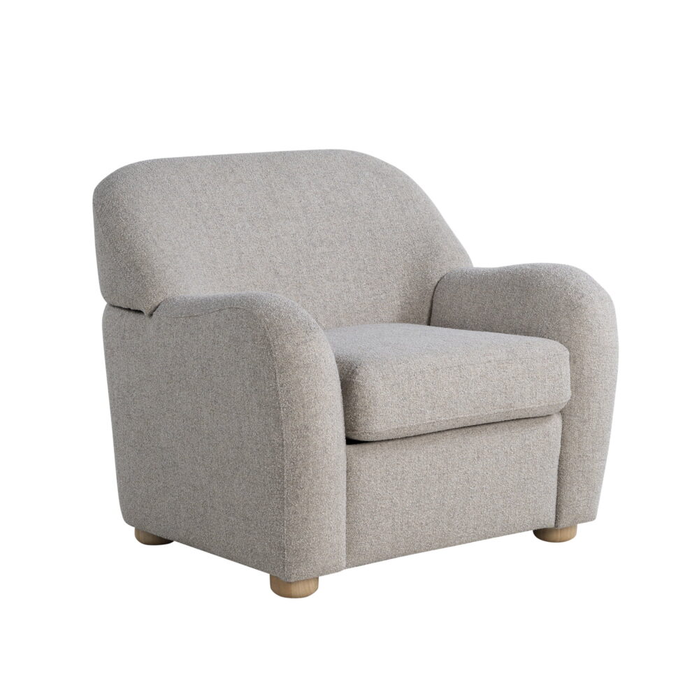 Studio Living Genifer Modern Arm Chair, Pebble Gray Boucle Fabric - Image 3