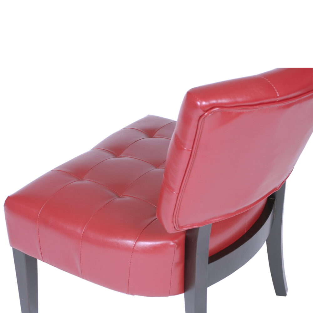 Roundhill Furniture Blended Leather Tufted Accent Chair with Oversized Seating, Red - Image 7