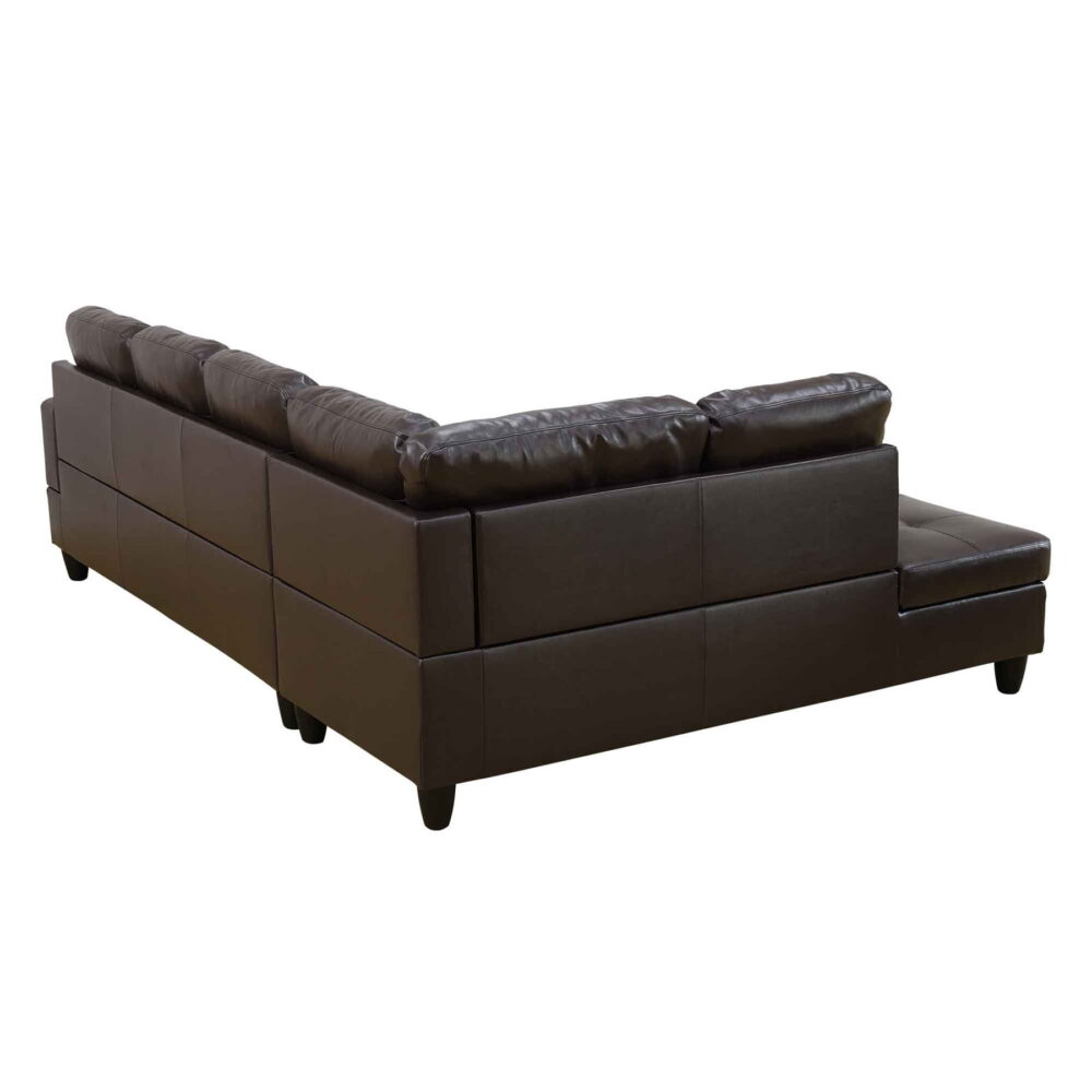 Hommoo 4 Seat Living Room Furniture Sets, Faux Leather Sectional Sofa, Modern L-Shaped Couches and Sofas Set for Home, Brown(No Ottomans) - Image 2