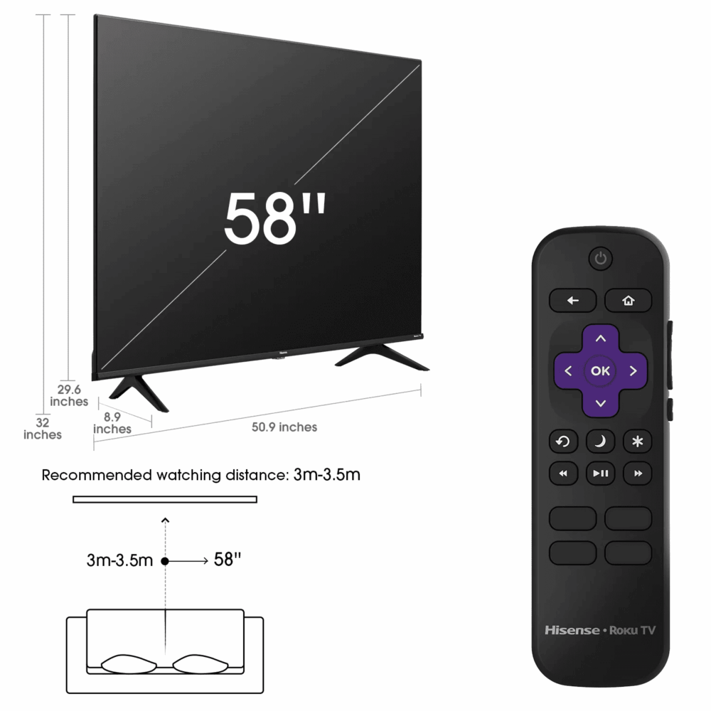 Hisense 58" Class 4K UHD LED LCD Roku Smart TV HDR R6 Series 58R6E3 - Image 3
