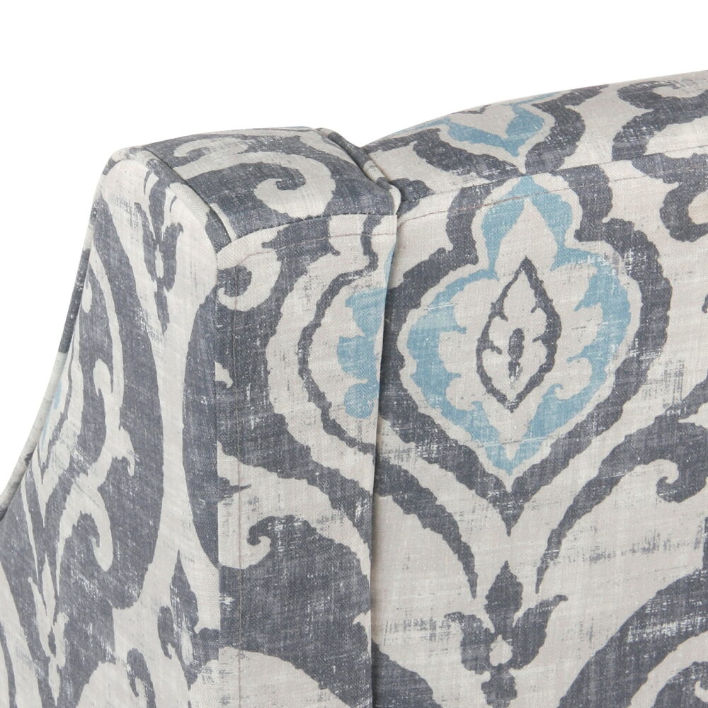 HomePop Classic Swoop Accent Chair - Blue and White Damask - Image 5