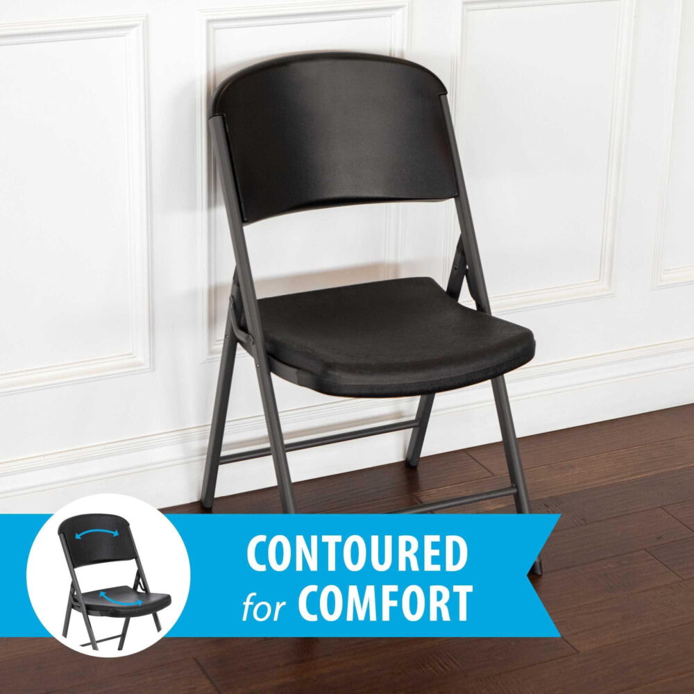 Lifetime Folding Chair, Indoor/Outdoor Commercial, Adult, Black, 4 Pack (80187) - Image 3
