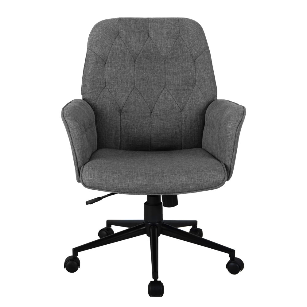 Techni Mobili Modern Upholstered Tufted Executive Chair with Arms, Grey RTA-2024-GRY - Image 5