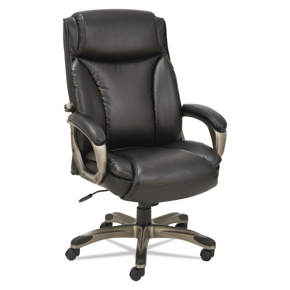 Alera Alera Veon Series Executive High-back Leather Chair, Supports Up To 275 Lbs, Black Seat/black Back, Graphite Base - Image 2